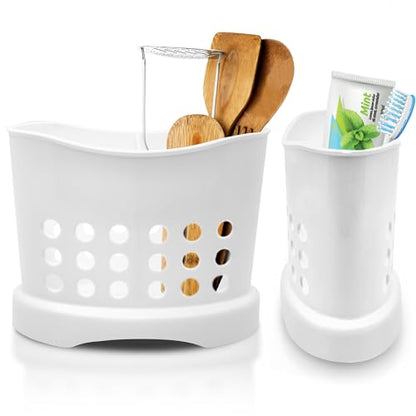 White Utensil Holder for Kitchen Counter