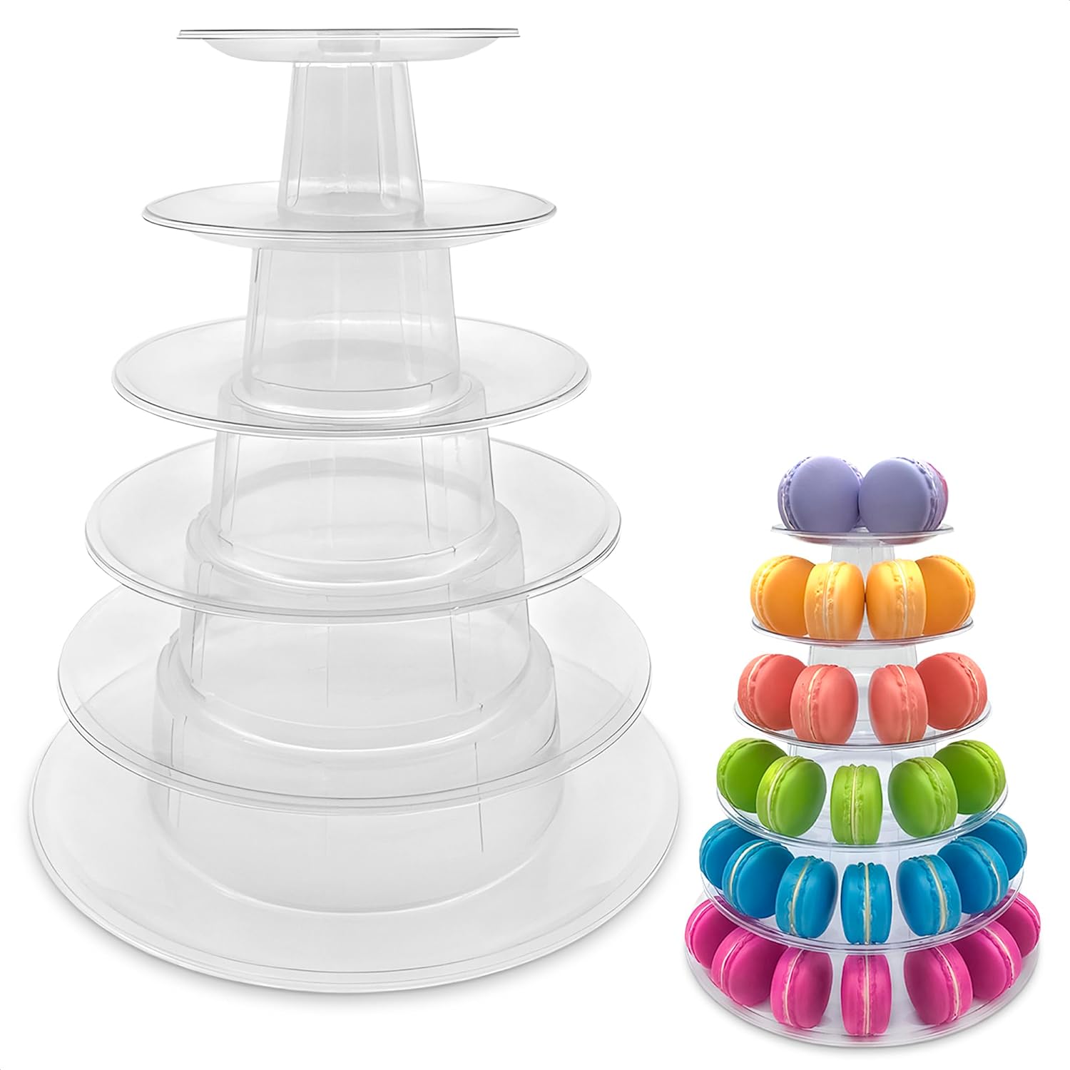 6 tiered tray stand round macaroon tower