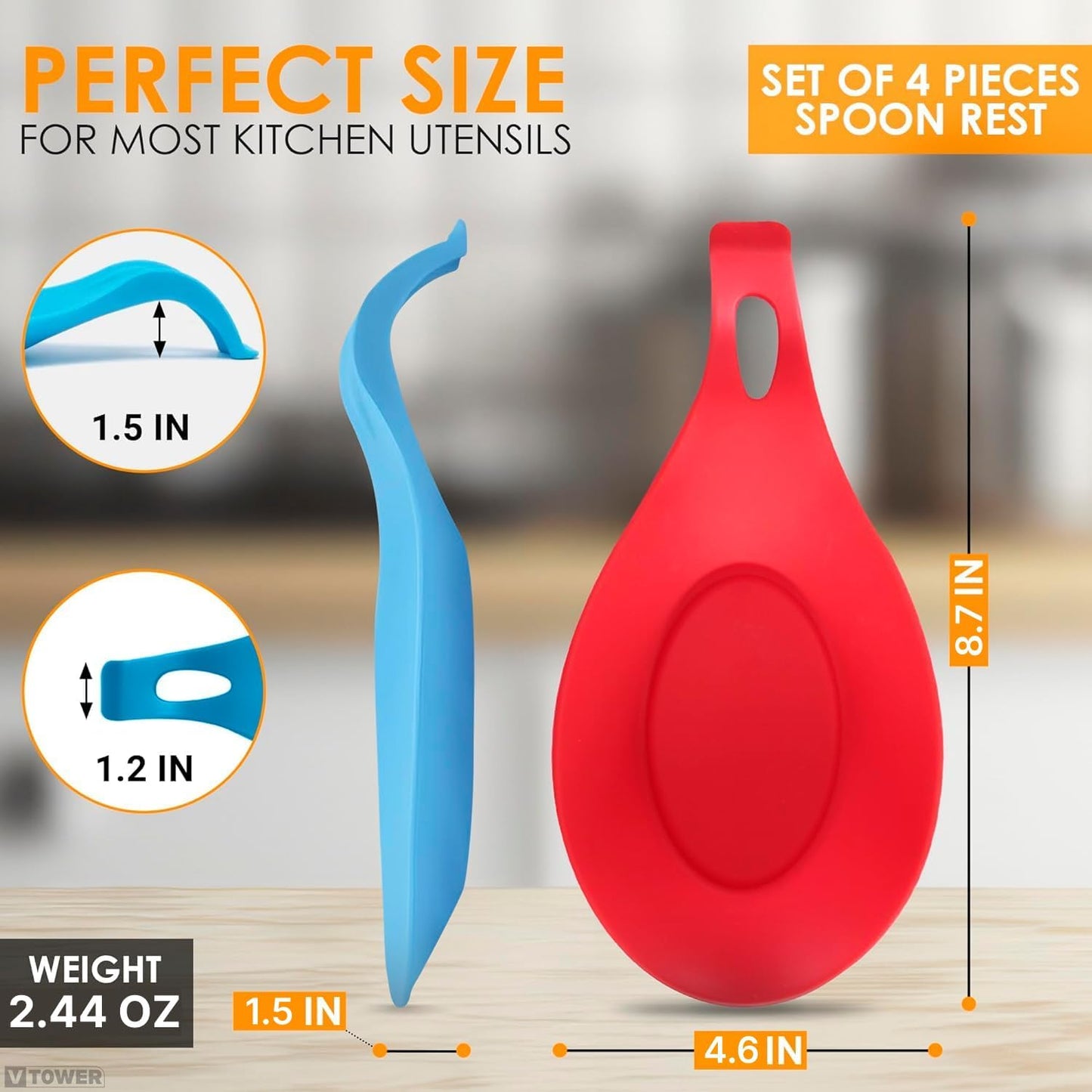 Top Silicone Spoon Rest for Kitchen Counter