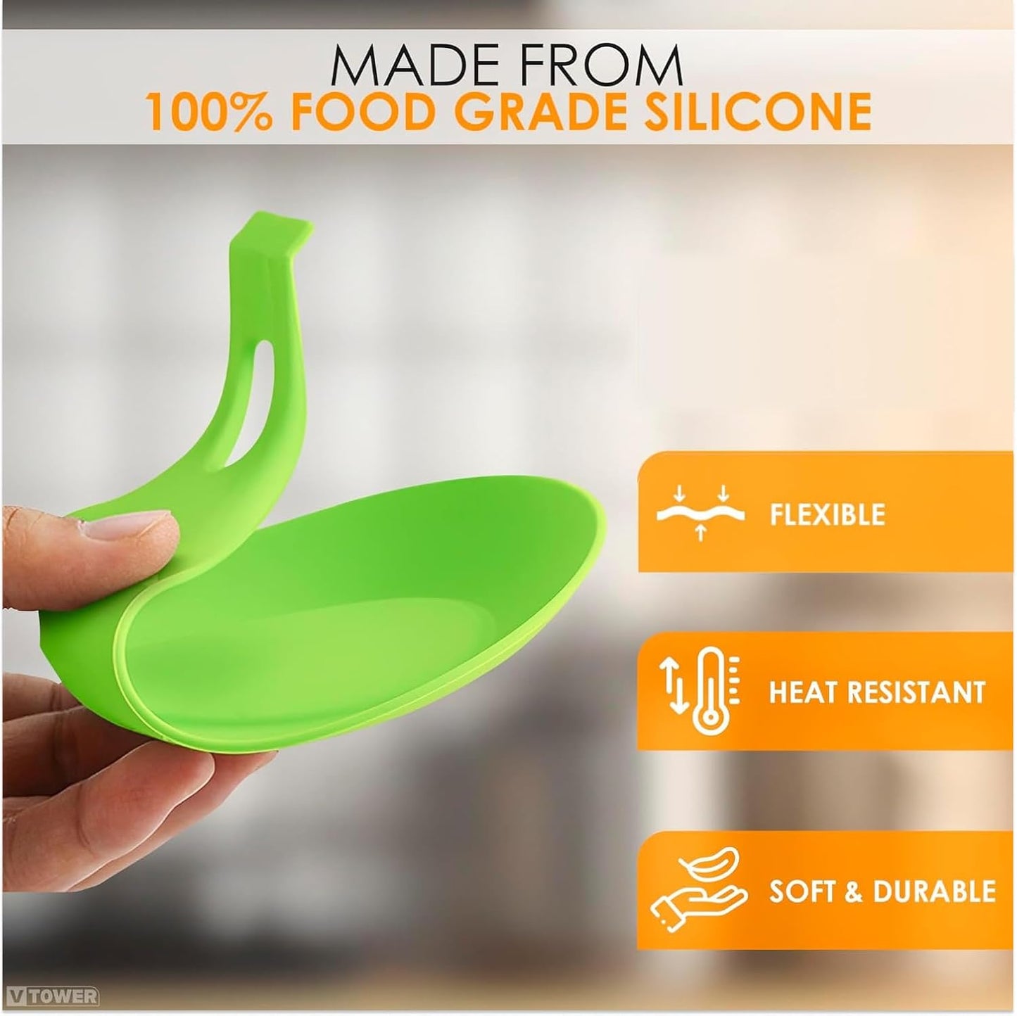 Top Silicone Spoon Rest for Kitchen Counter