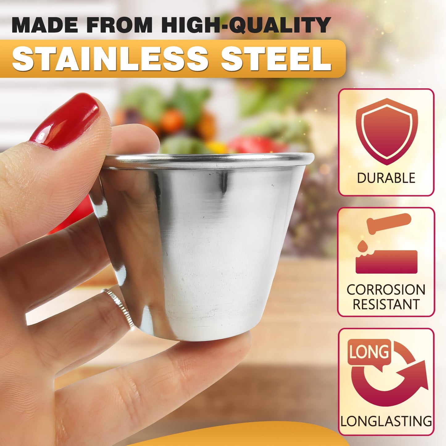 Round Stainless Steel Sauce Cup