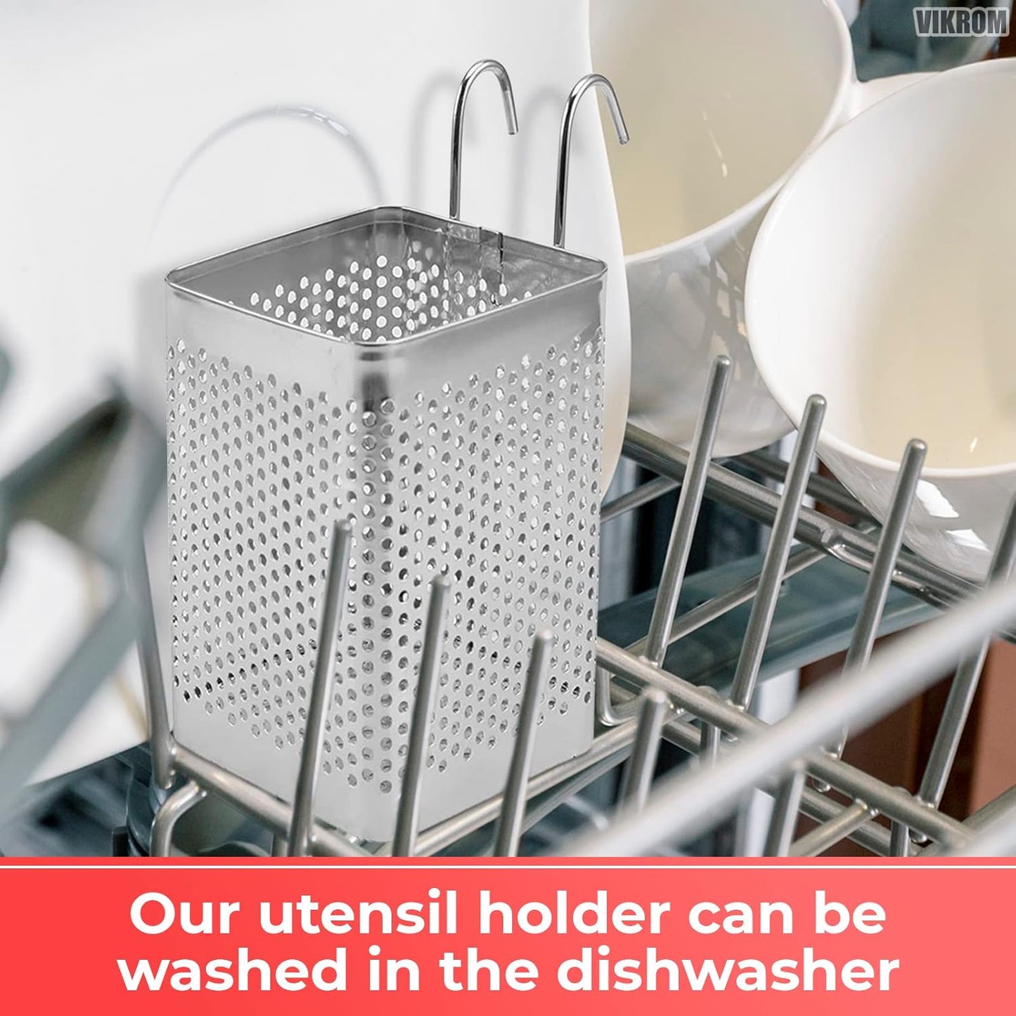 Stainless Steel Utensil Holder for Kitchen