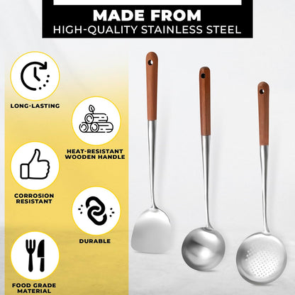 Wok Spatula and Ladle Wok Utensils