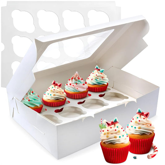 Cupcake Containers White Bakery Boxes with Window