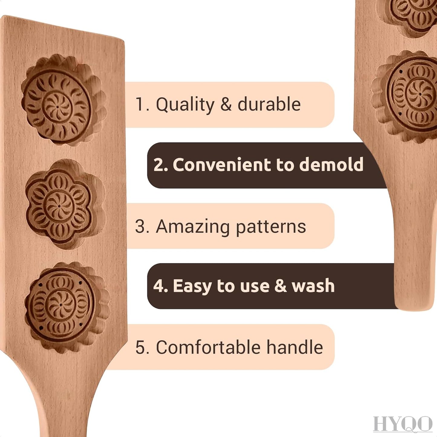 Wooden Cookie Molds for Baking