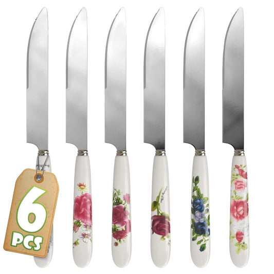 Dinner Knives Ceramic Handle Flatware Set