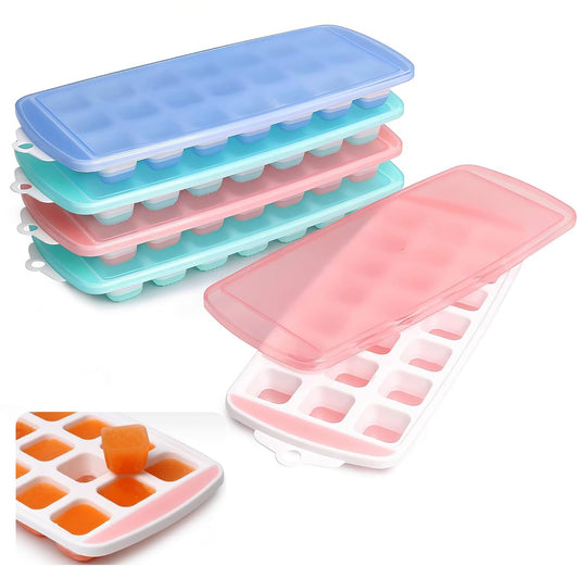 Silicone Ice Cube Trays with Lid