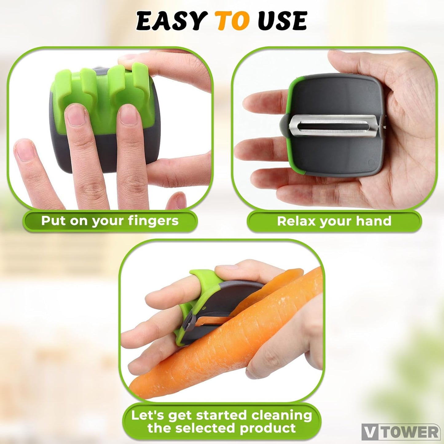 Finger Grip Vegetable Peelers for Kitchen