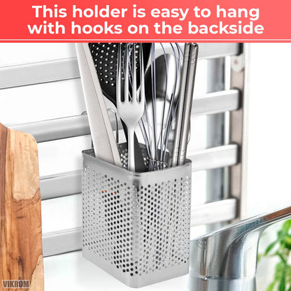 White Utensil Holder for Kitchen Counter