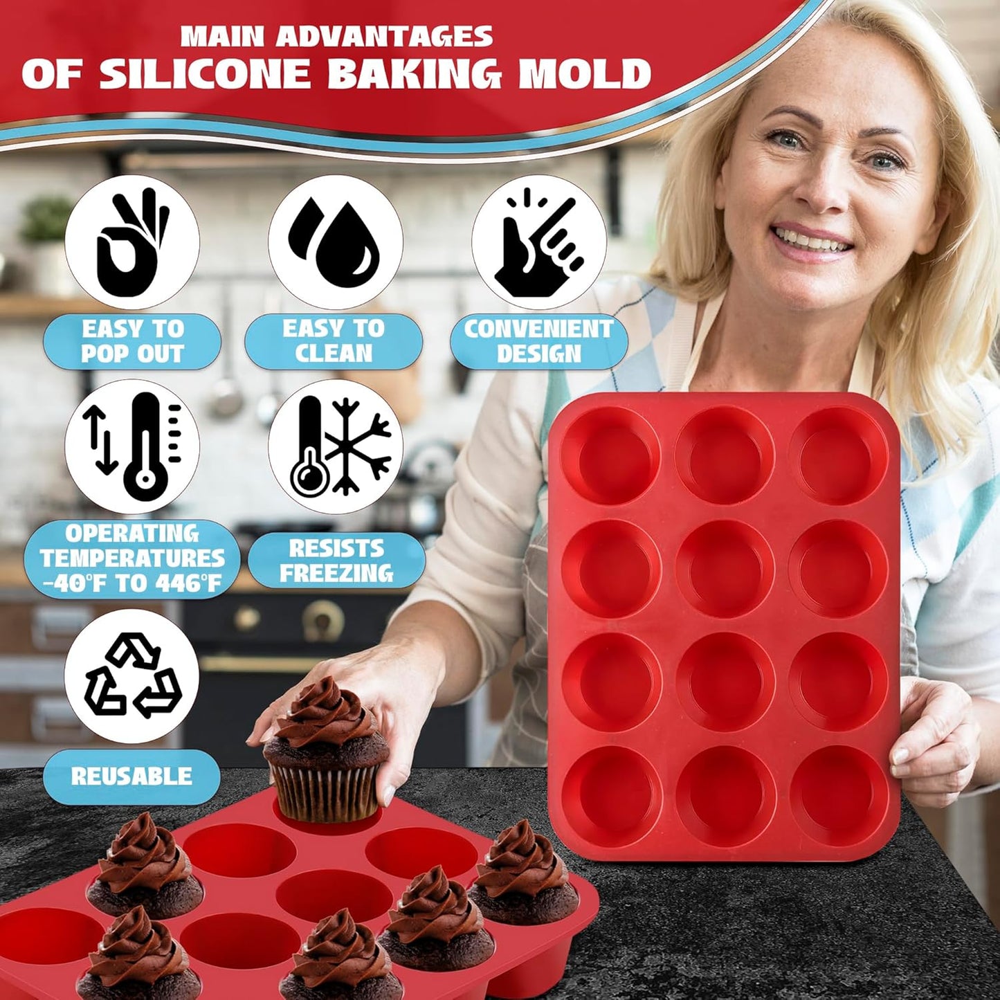 Silicone Muffin Pans for Baking