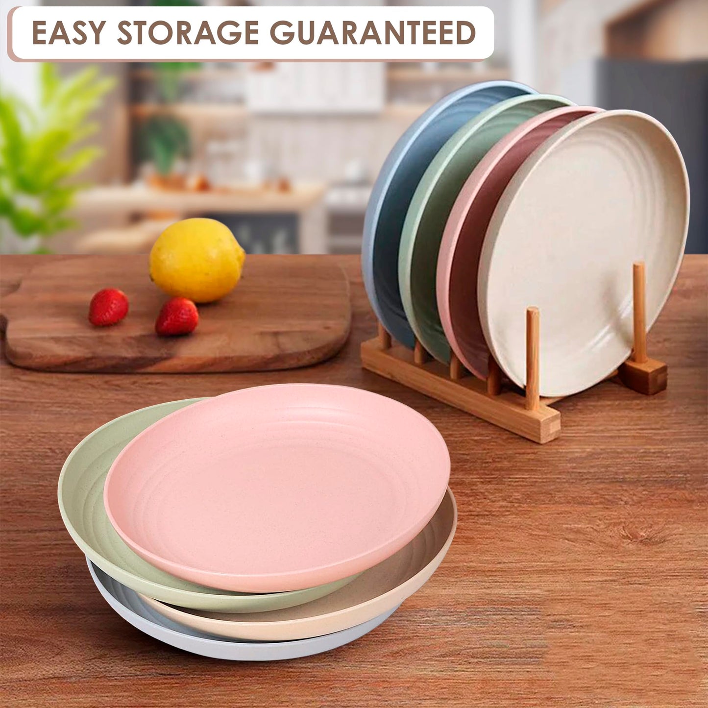 Wheat Straw Plastic Dinnerware Set