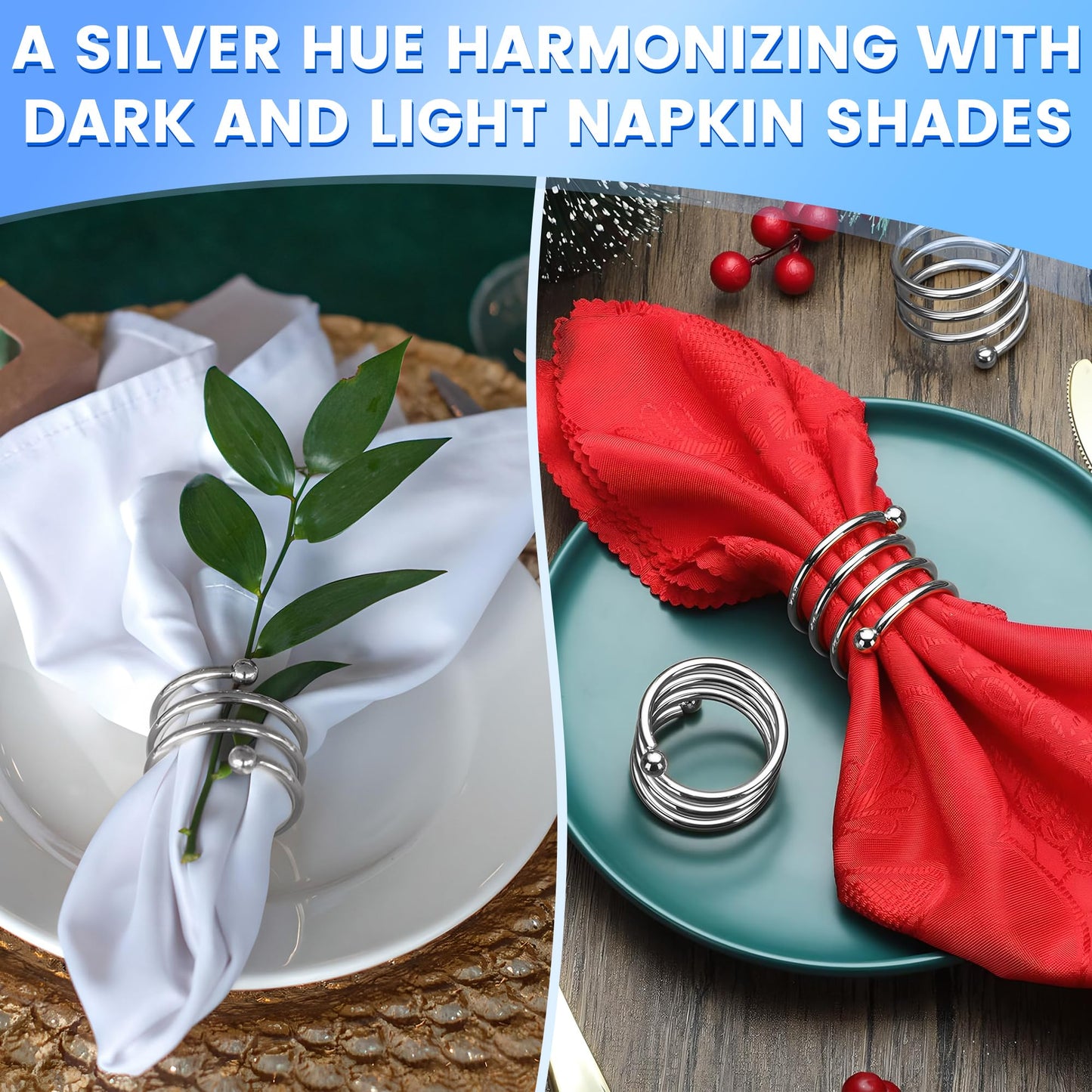 Silver Leaf Napkin Rings