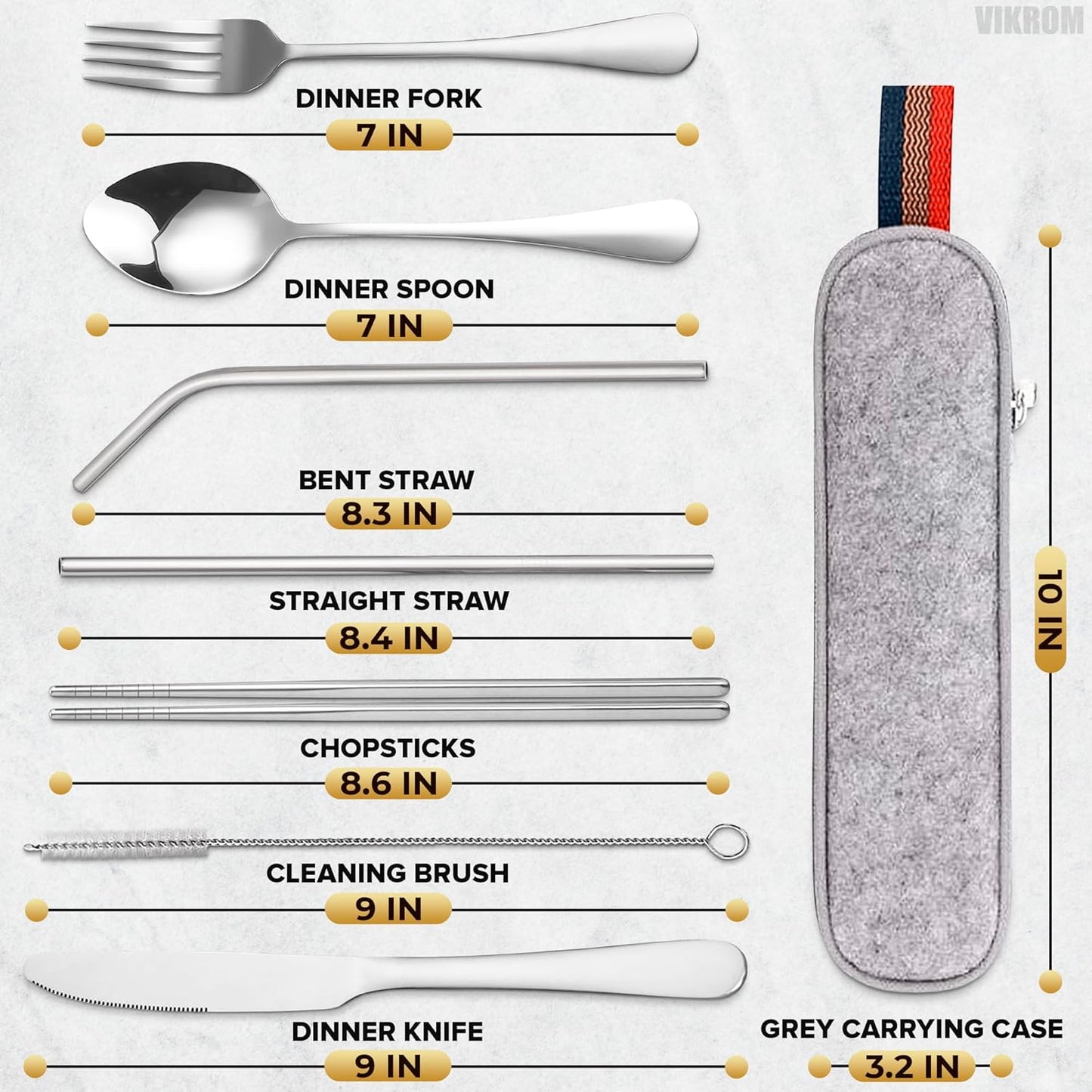 Travel Silverware Set with Case