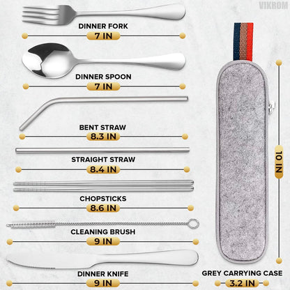 Travel Silverware Set with Case