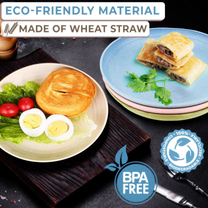 Wheat Straw Plastic Dinnerware Set