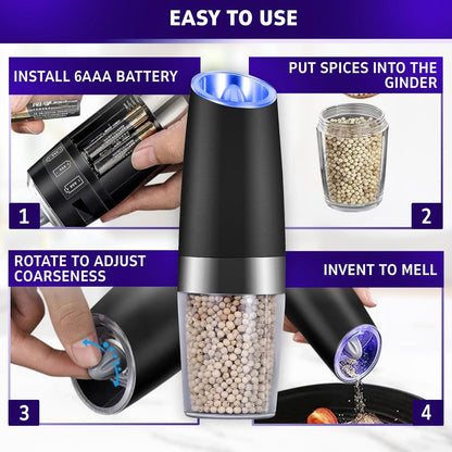 Electric Salt and Pepper Grinder Set