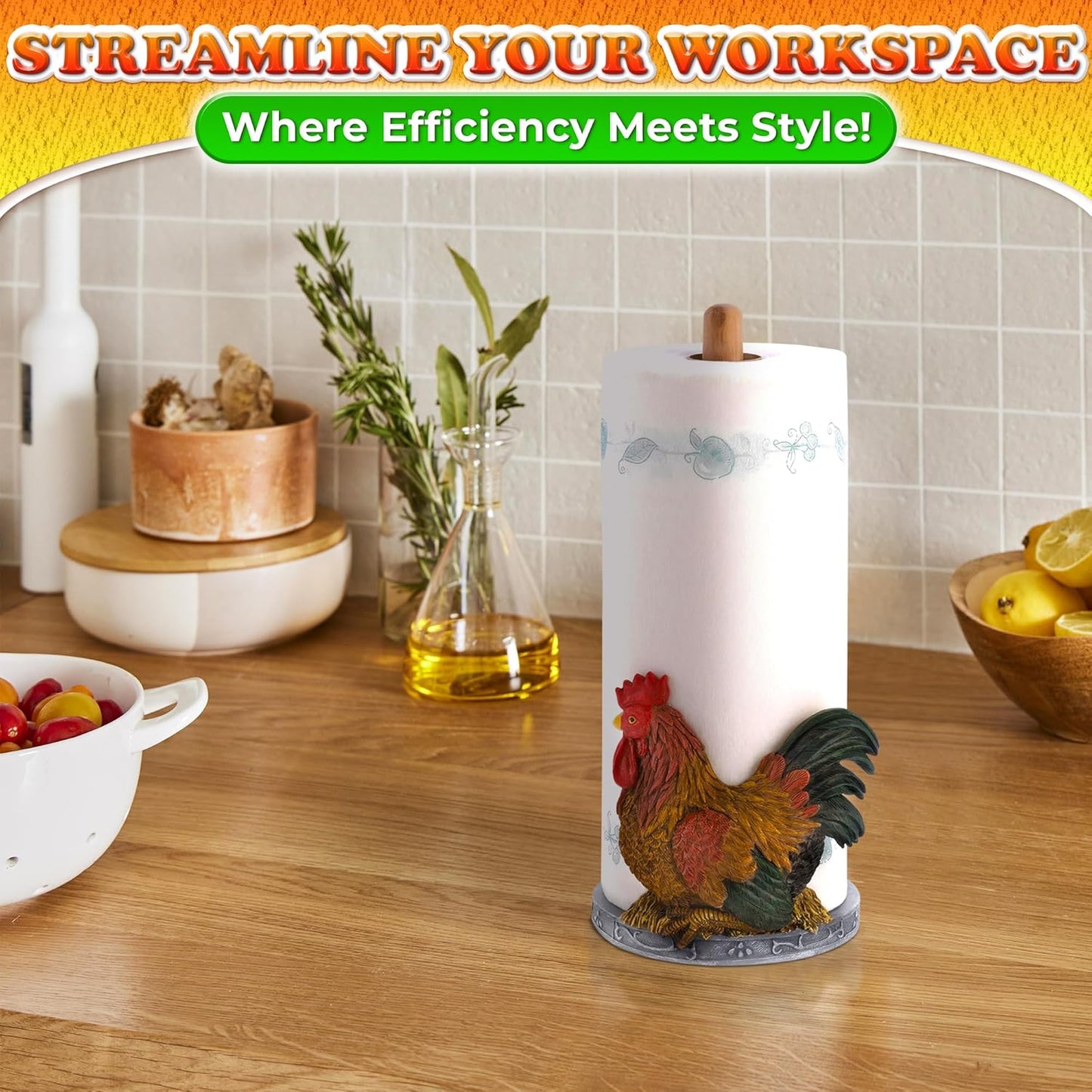 Rooster Paper Towel Holder