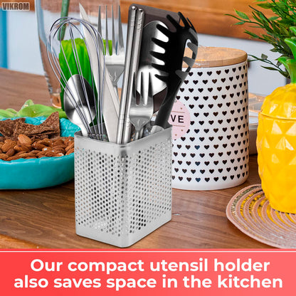 White Utensil Holder for Kitchen Counter