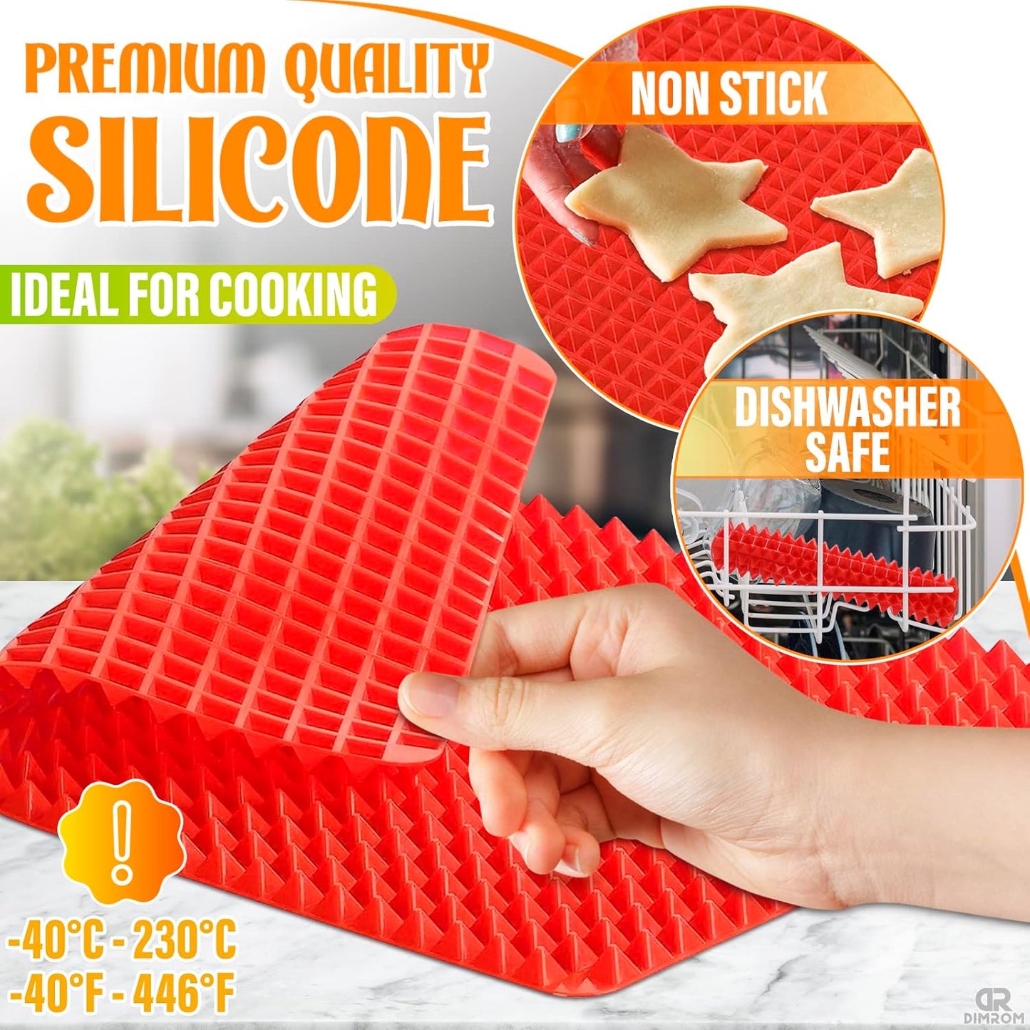 Silicone Baking Mat Red Pyramid Non Stick