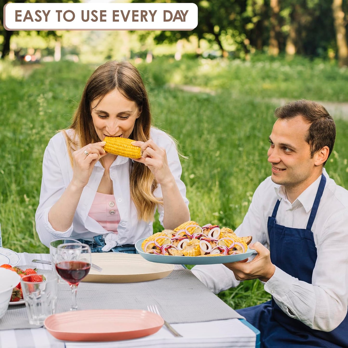 Wheat Straw Plates and Bowls Sets