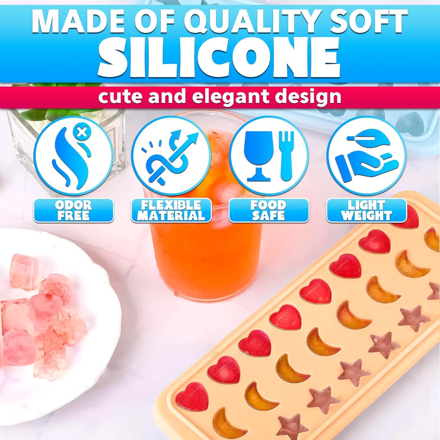 Silicone Ice Cube Tray with Lid