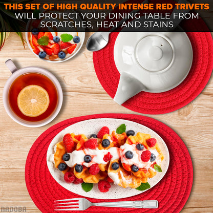 Red Trivets for Hot Dishes Decorative