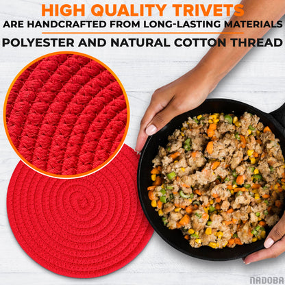 Red Trivets for Hot Dishes Decorative