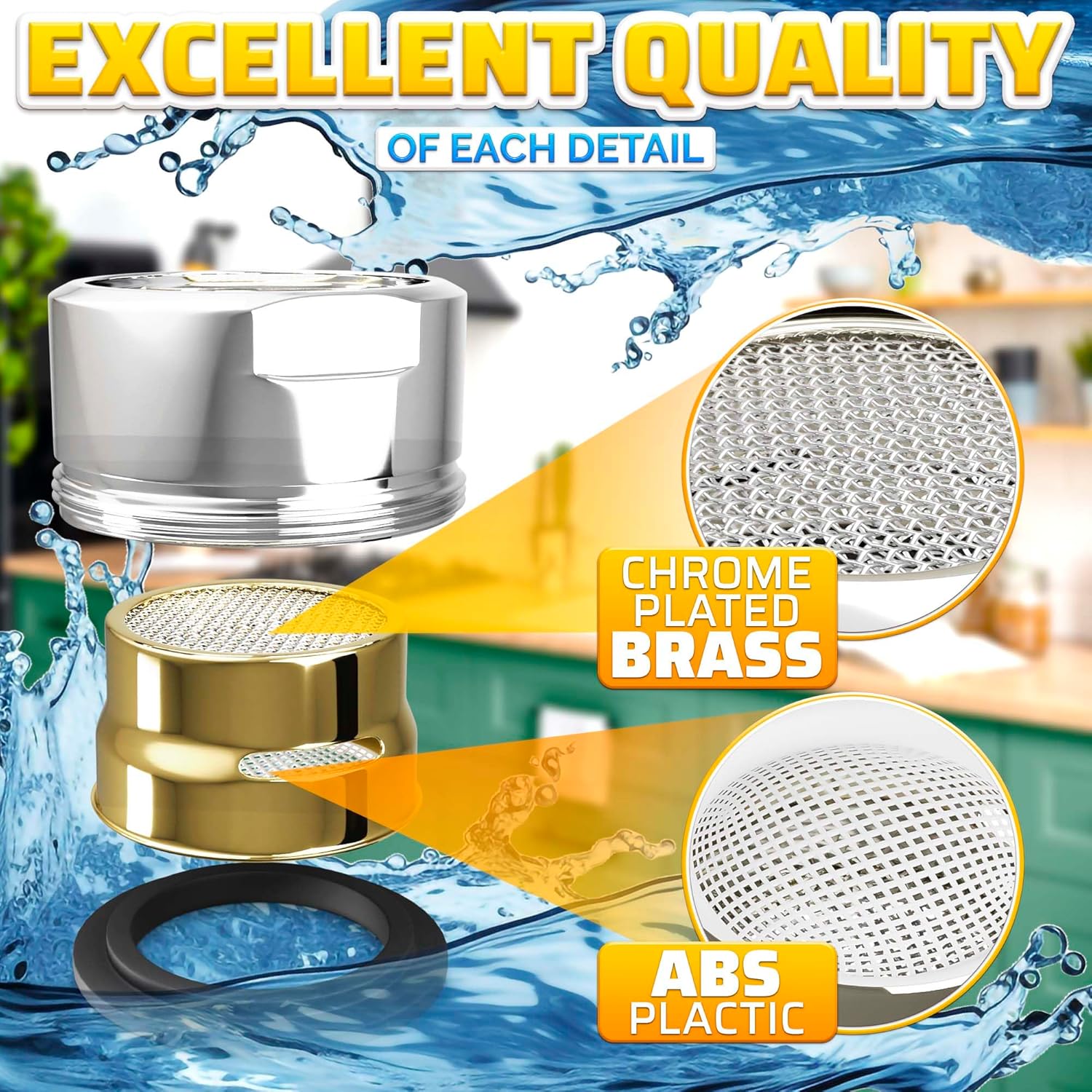 Aerator for bathroom faucet parts