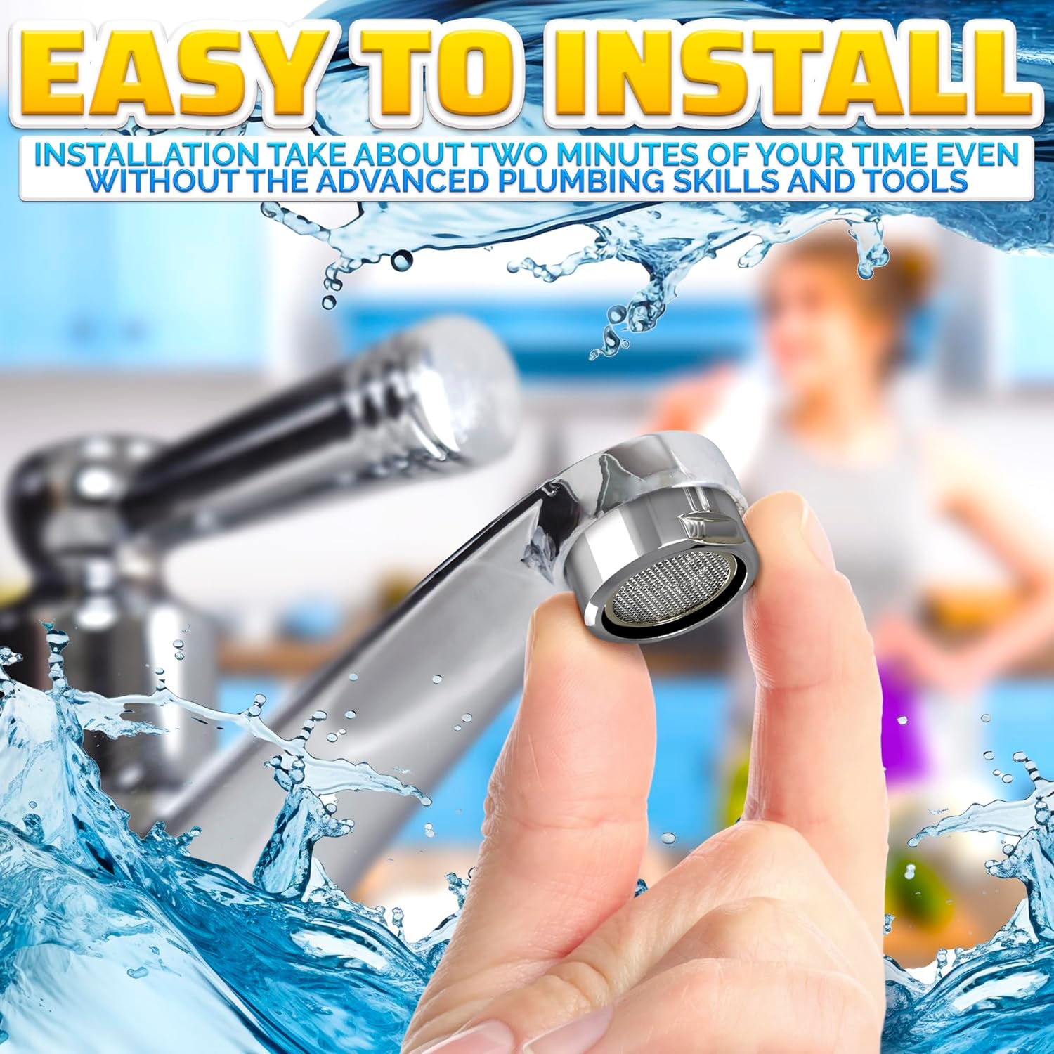 Water saver faucet aerator